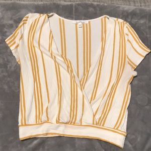 Yellow and white shirt